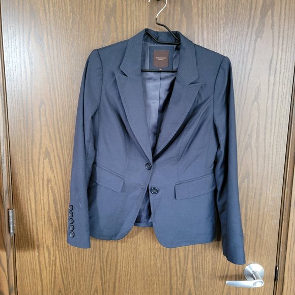 Vintage 90s The Limited Collection Navy Blue Tailored  Suit Jacket Size 6 - Picture 6 of 15
